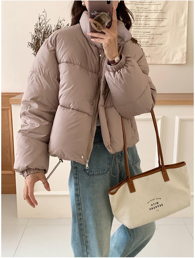 Autumn and Winter Women's Jacket Stand Collar Fashion Casual Short Style Female Student Windproof Warm Jacket Winter 7 Colors