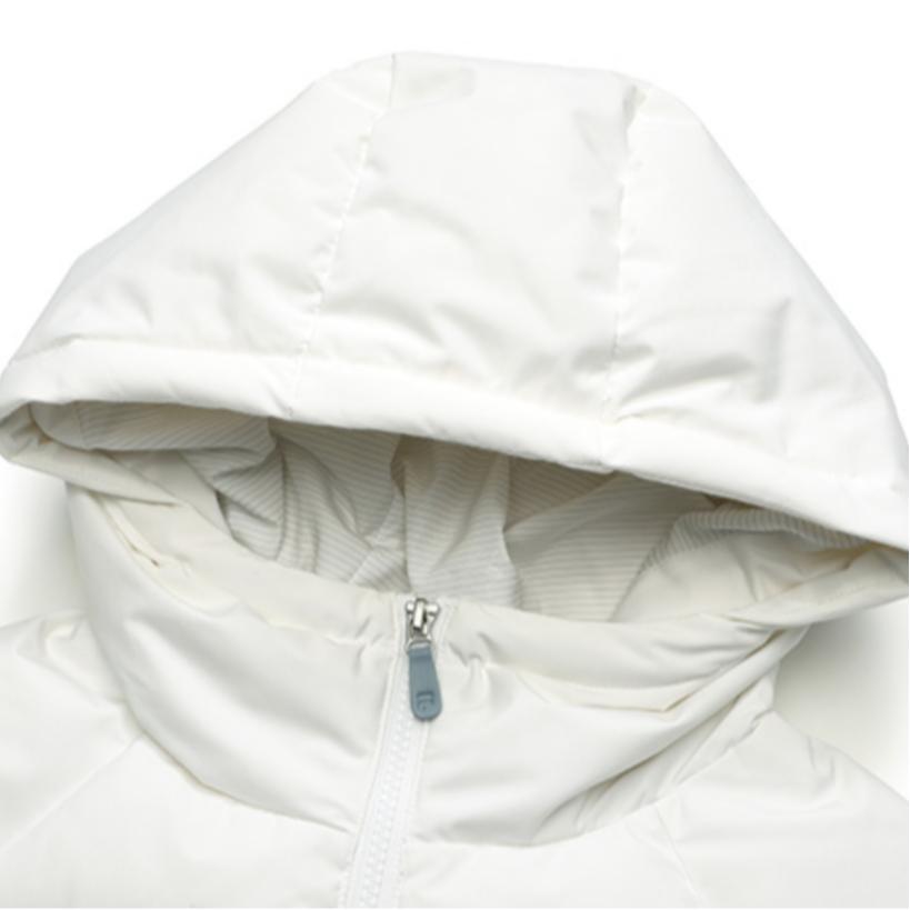 Fila Fusion Solid Color Logo Print Zipper Hooded Casual Down Jacket Women outerwear White T11W242904FWT