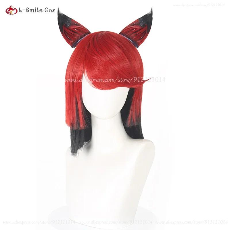 Anime Hotel Alastor Met Oor Cosplay Kostuum Hittebestendig Synthetisch Haar Mannen Vrouwen Feest Pruiken + Pruikenkap red