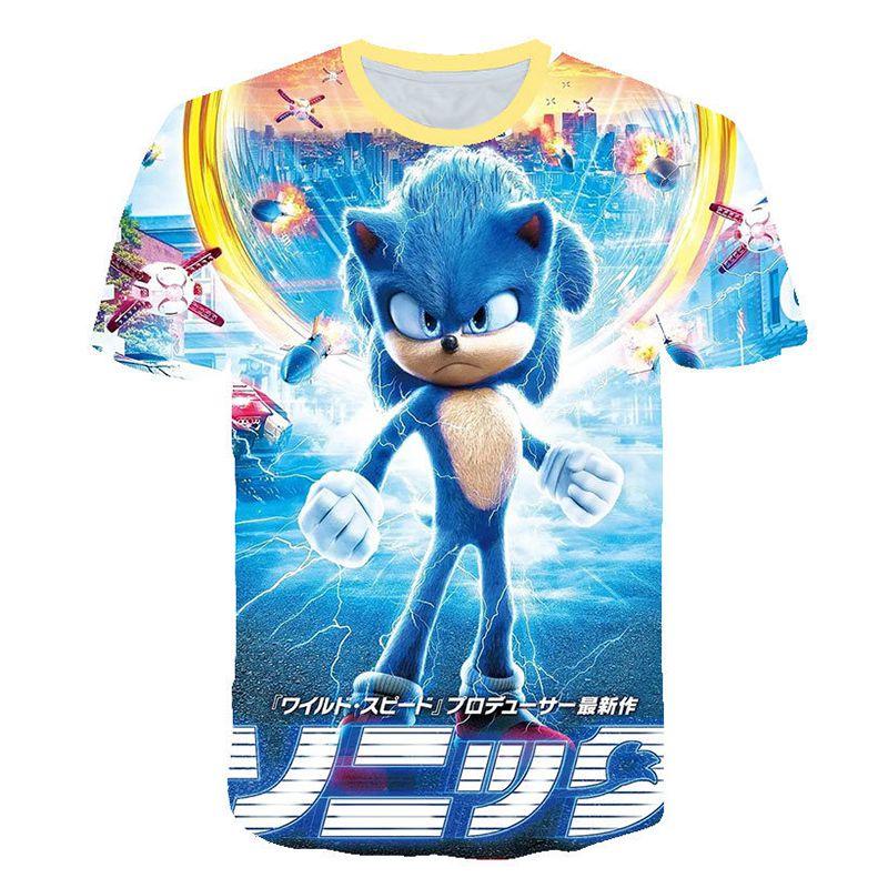 Vibrant Sonic The Hedgehog Printed T-shirt For Kids With Short Sleeves And Comfort Fit