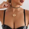 Temperament Flannel Chain Small Fragrant Wind Necklace, Exaggerated Three-dimensional Love Versatile Double-layer Necklace