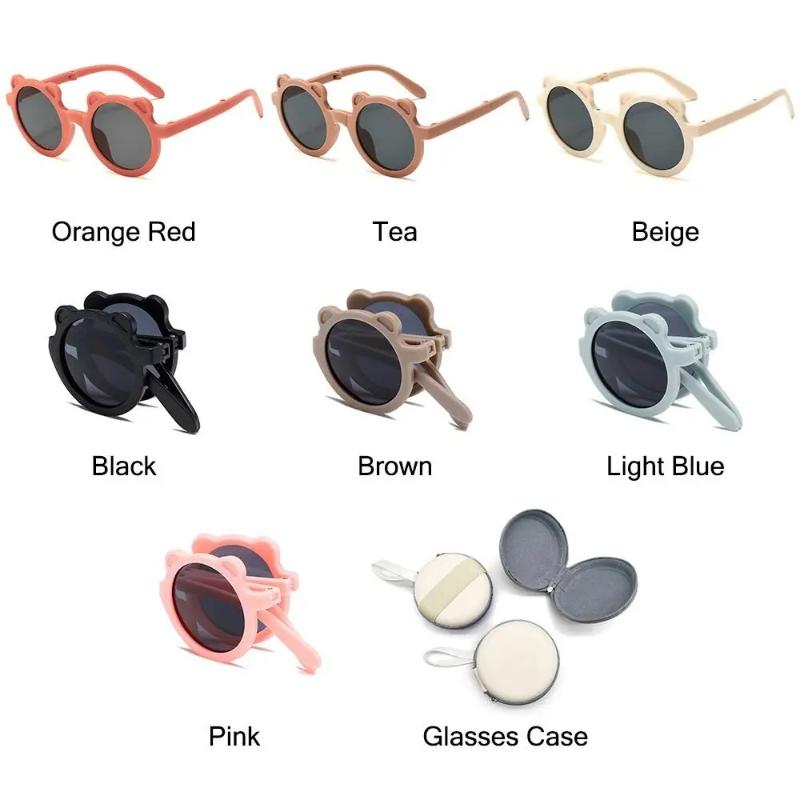 Cute Little Bear Folding Children'S Sunglasses Boys Girls Sun Protection Sun Glasses Fashion Baby Uv Protection Kids Eyewear