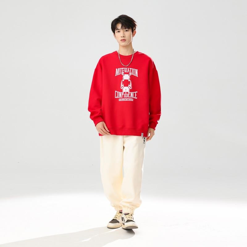 Trendy round neck sweatshirts for men and women in spring and autumn American couple loose tops autumn pullover boys trendy sweatshirts M 4577₽