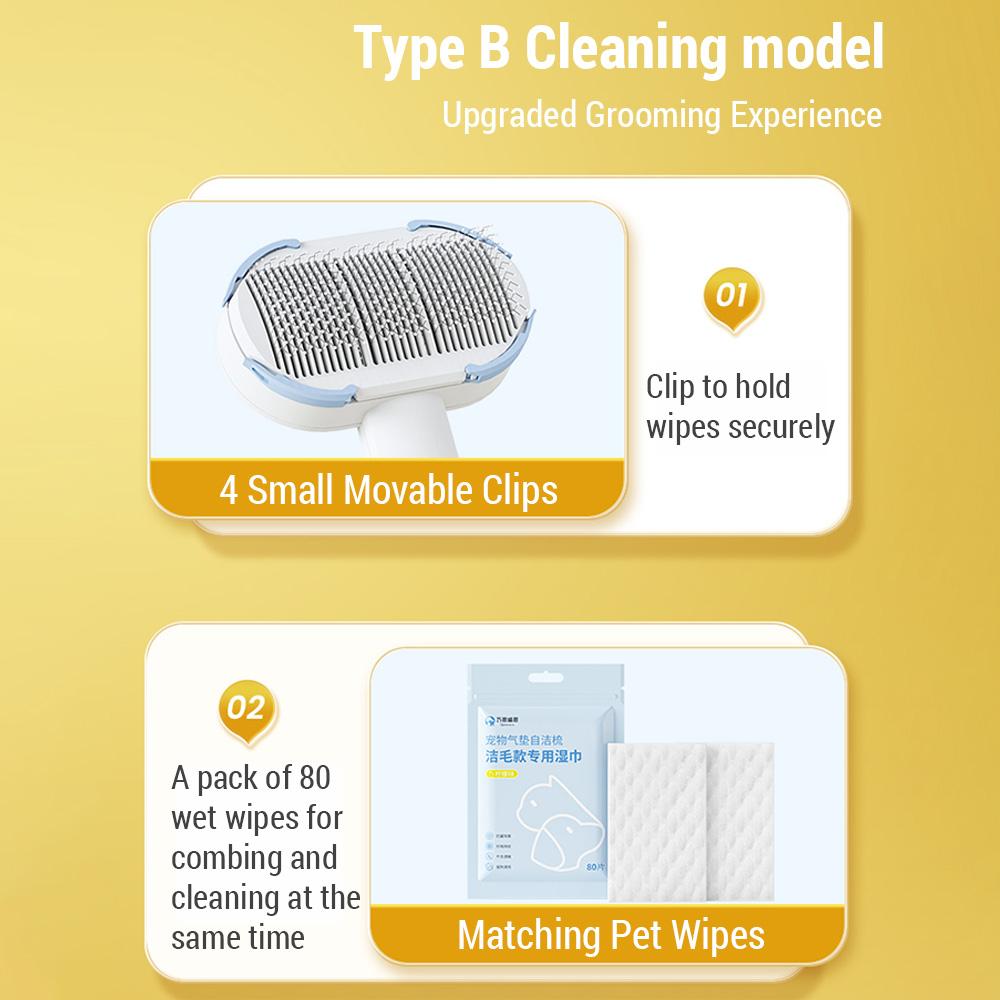 Pet Air Cushion Self-Cleaning Comb  Standard Model Cat Brush  Cat Hair Brush  One-click