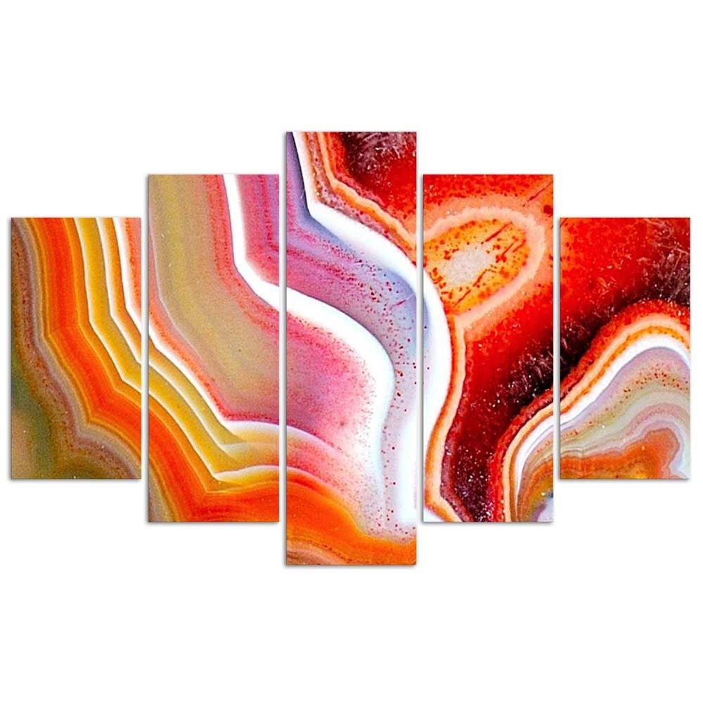 Feeby Feeby Pěti dílný obrazový tisk na plátno, Tanec neonů