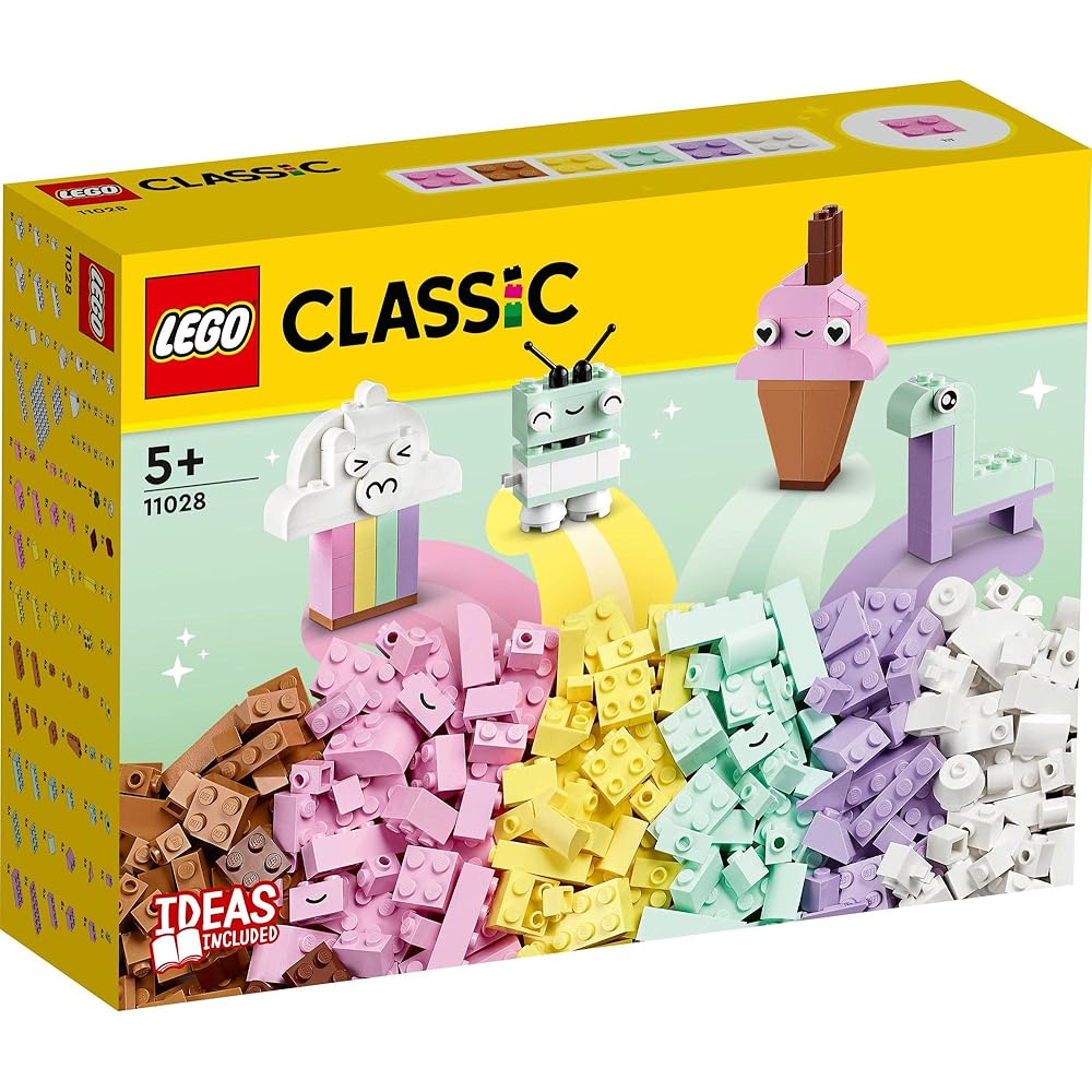 LEGO Classic Idea Pieces Pastel Colors 11028 Creative Building Blocks Educational Toy for Boys and Girls Ages 5 and Up