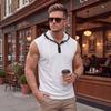 Mens Casual Sleeveless Hooded Solid Pullover Tank Top