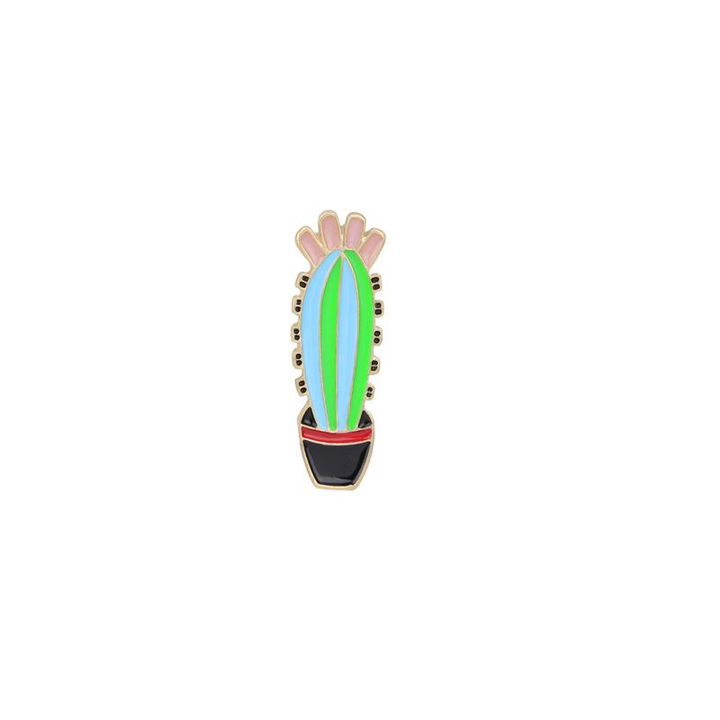 Potted Plant Cactus Enamel Pins Metal Lovely Badges Brooch Vintage Brooches For Women Jewelry Clothing Collar Lapel Accessories