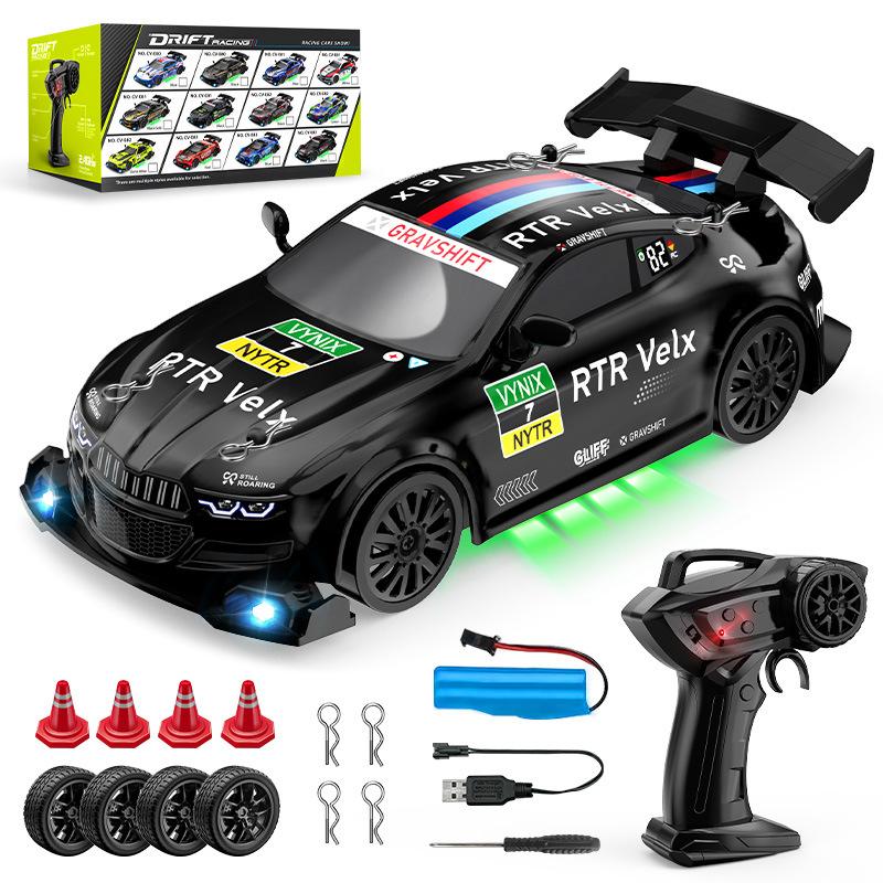 2026 Portable 2.4G Wireless 4-wheel Drive Drift RC Car 1:24 Scale with Cool Lights Stepless Speed Kids Remote Control Vehicle Christmas Birthday Gifts