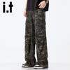 Izzue It Men's Camouflage Wide-Leg Multi-Pocket Cargo Pants