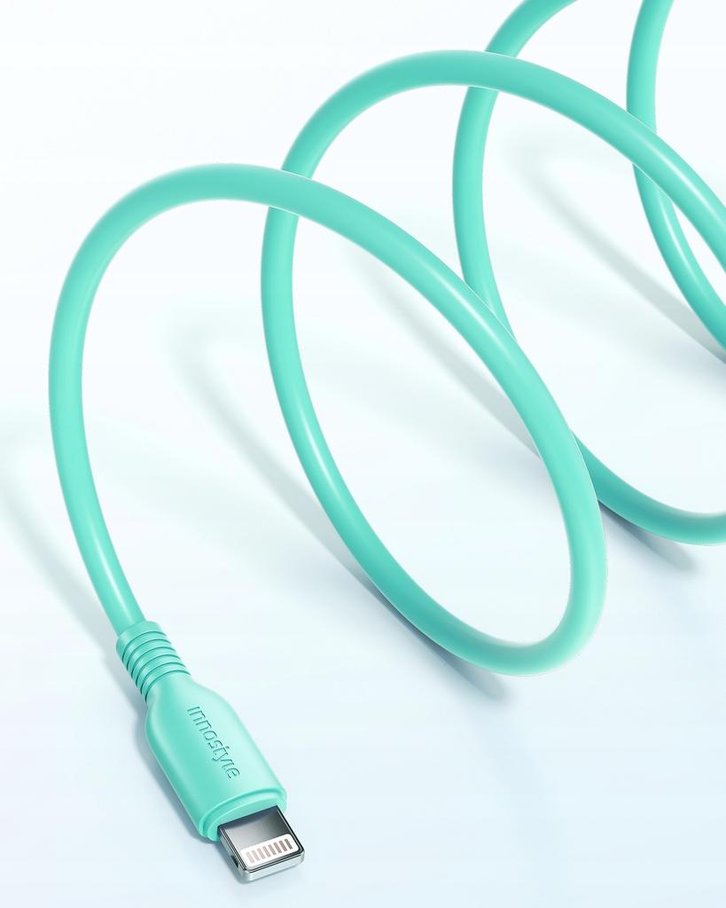 Innostyle Jazzy Usb-C Lightning Mfi Fast Charging Cable For Iphone Kevlar 1M Green