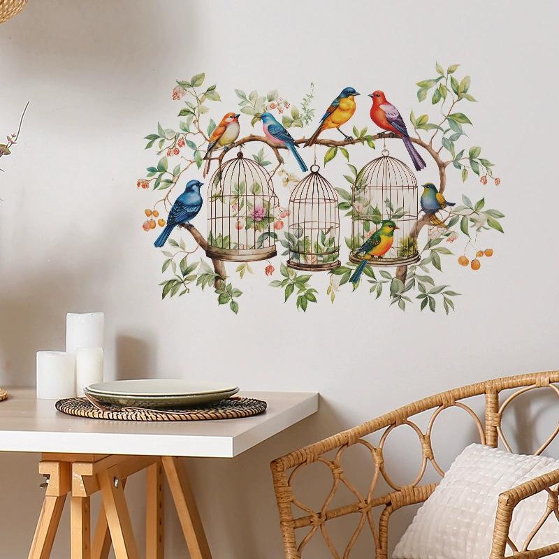 1PCS Fantasy Purple Butterfly Flowers Bedroom Living Room Wall Beautify Decorative Wall Sticker PVC Material Wall Decoration