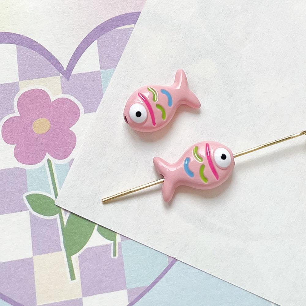 10pcs Colorful Fish Shape Spacer Loose Beads Jewelry Making Material  Necklace Earrings