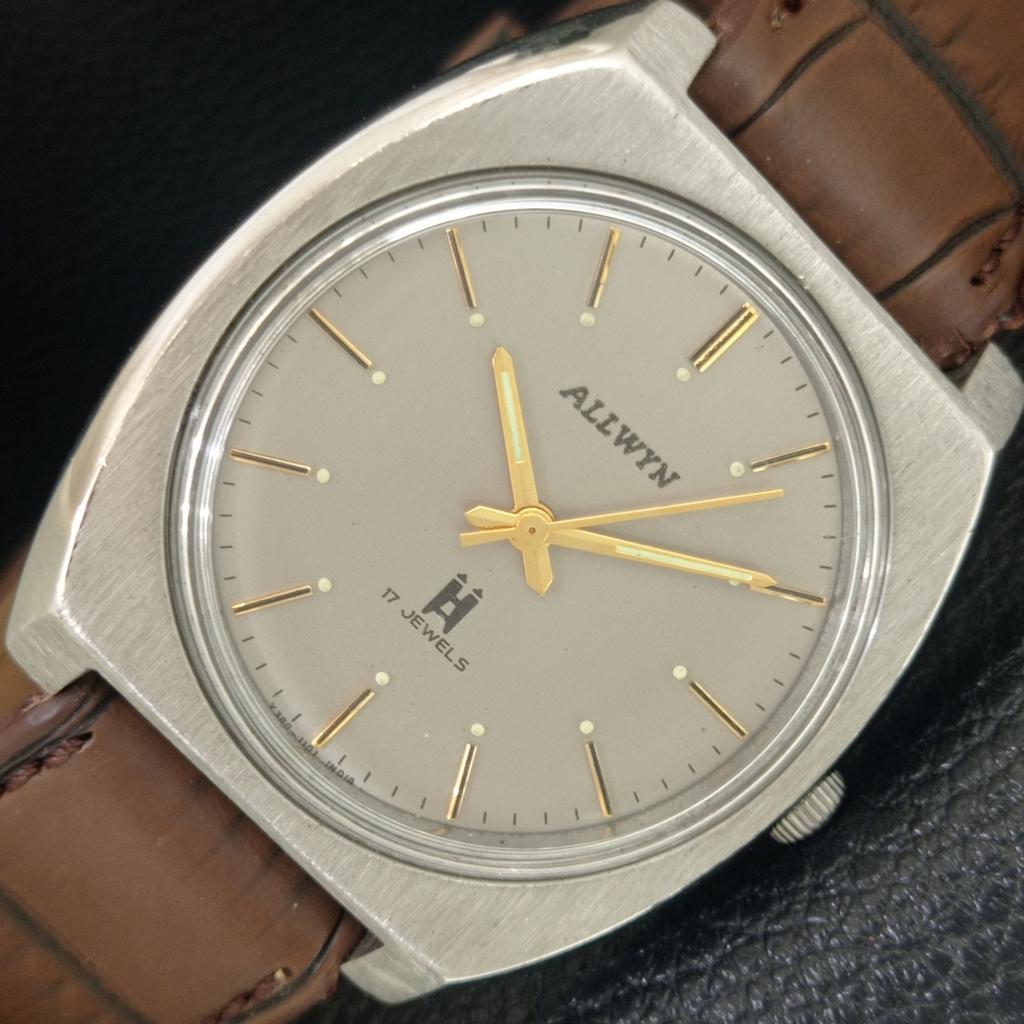 ВИНТАЖНЫЕ МЕХАНИЧЕСКИЕ ЧАСЫ ALLWYN 6300A ИНДИЙСКИЕ МУЖСКИЕ СЕРОГО ЦВЕТА a703965-1
