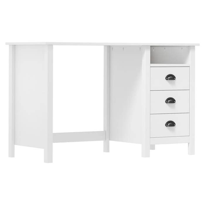 VidaXL Bureau Hill avec 3 tiroirs 120x50x74 cm Bois pin massif 288996