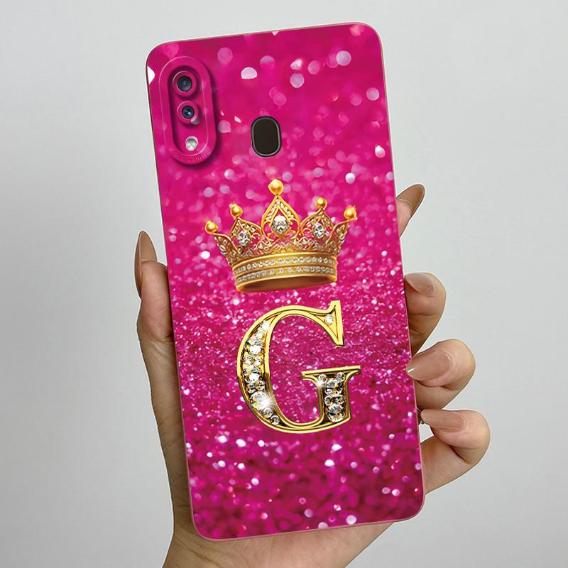 Phone Case for Samsung A20 a205 Galaxy a207 A20s Soft Silicone Crown Letters Back Cover for Samsung A20 A 20s A30 Bumper Shells