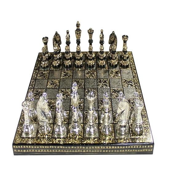 Brass Chess Game Board Set With Brass Chess Pieces Chessman Coins Pawns, for adult Christmas Fathers Mothers Gift for Him Her Birthday Gift