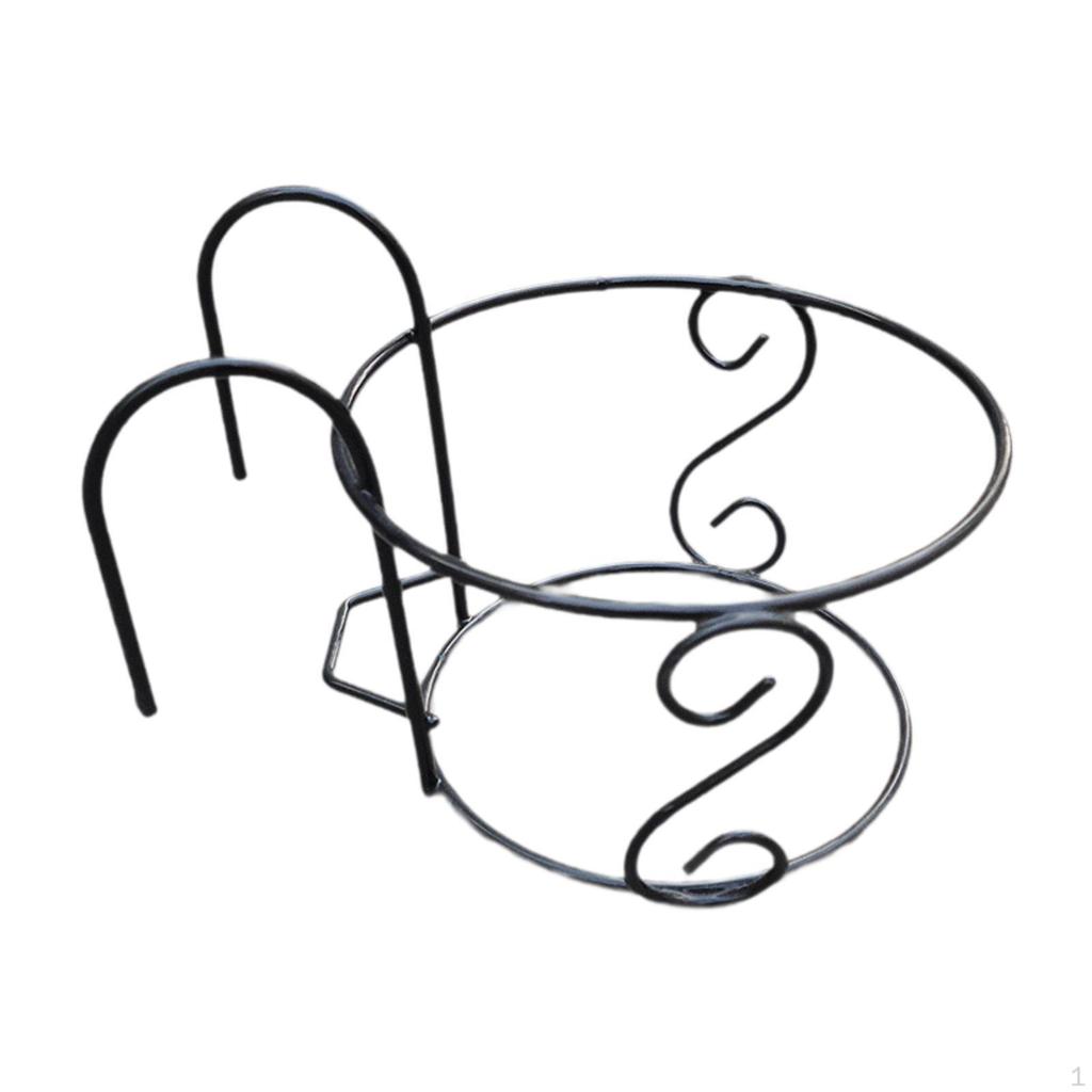 Hanging Planters Basket Over The Rail Flower Pot Holder Multipurpose Metal Plant