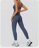 European & American One-Piece Brushed Yoga Bodysuit: Tight-Fitting, Slimming, Sports & Fitness Wear
