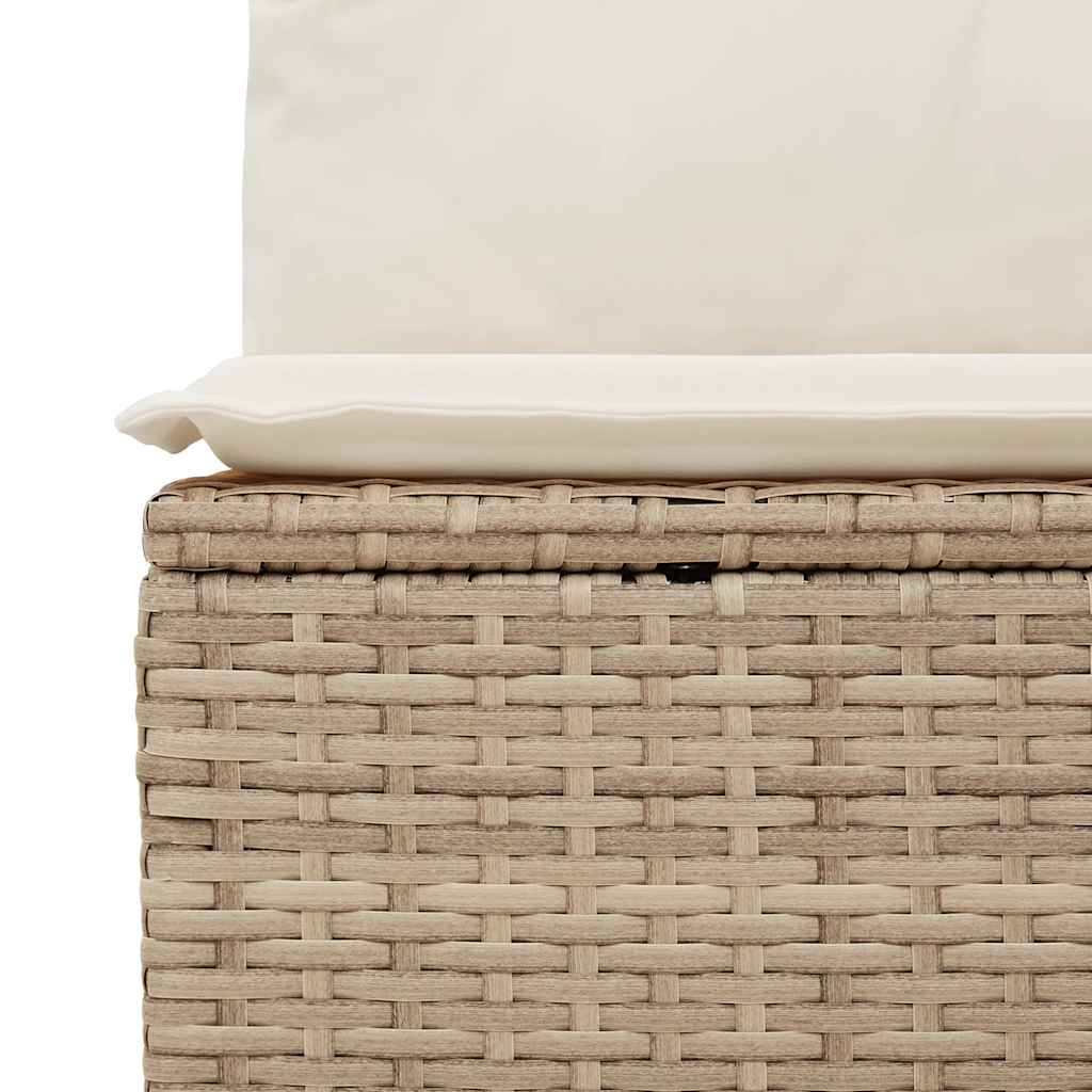 Vidaxl 9-Cz. Garden Furniture Set With Cushions, Beige, Poly Rattan