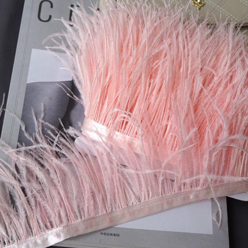 Verschlüsselter Federstoffstreifen 10-13 cm Straußenhaar Stoffkante Kleid Lateintanzrock Stoffband Hut Dekorationsmaterial