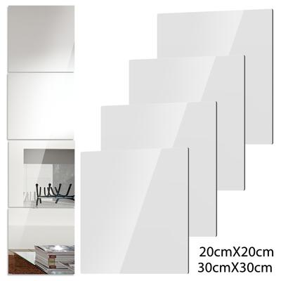 4 Buc. Plăci Oglindă de Perete Autoadezive Oglinzi Acrilice Autocolant Oglindă Fără Sticlă Autocolante de Perete Reflectorizante Flexibile pentru Decor Acasă