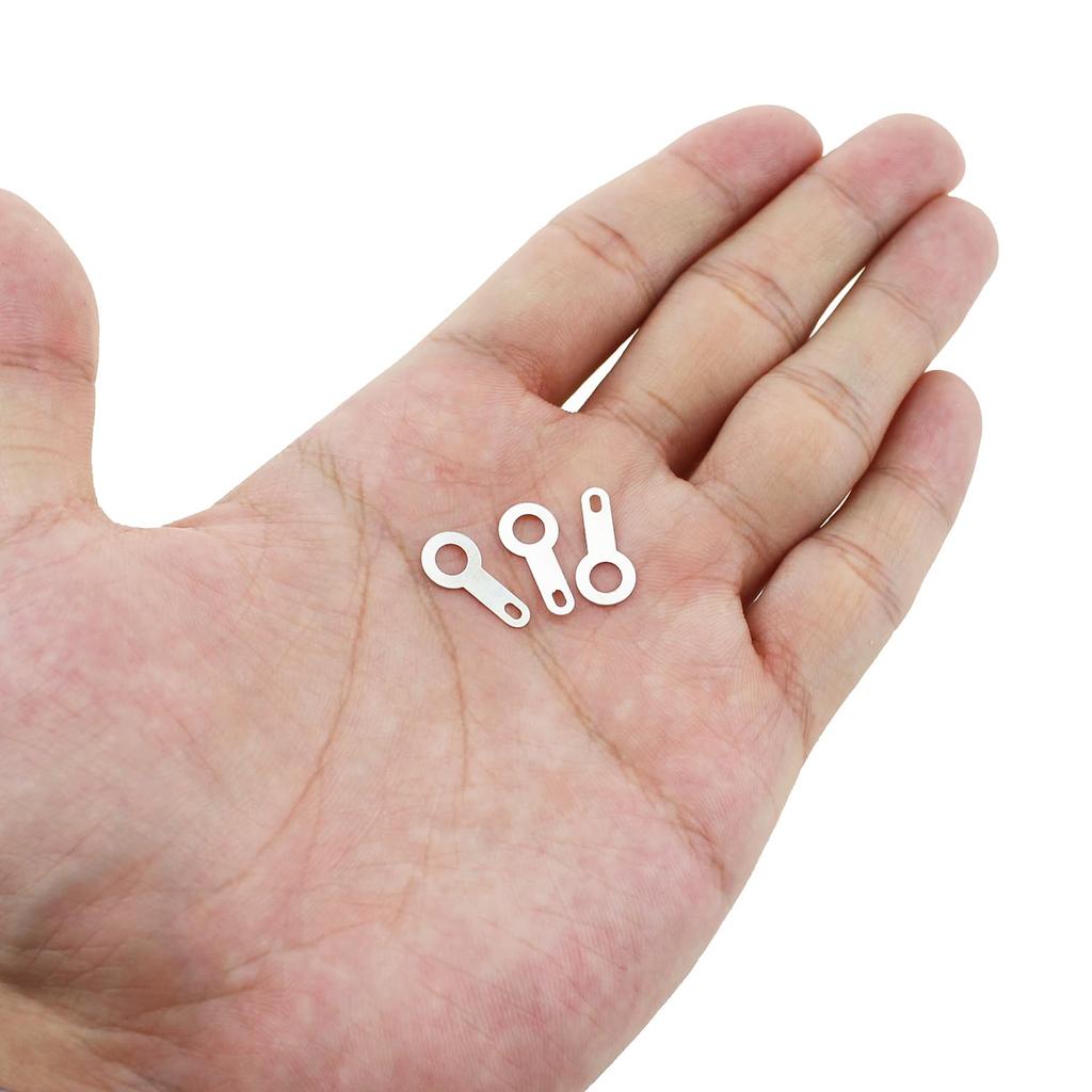 RLECS 200PCS Solder Lugs M4.2 Lug Bare Ring Terminal Connector Silver Copper Single Head Solder Terminal Suitable for Machinery Electricity Railway