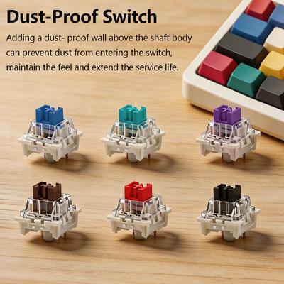 110 ks spínačů Outemu pro mechanickou klávesnici 3pinové klikací lineární hmatové tiché spínače RGB LED SMD herní mechanické s MX spínači