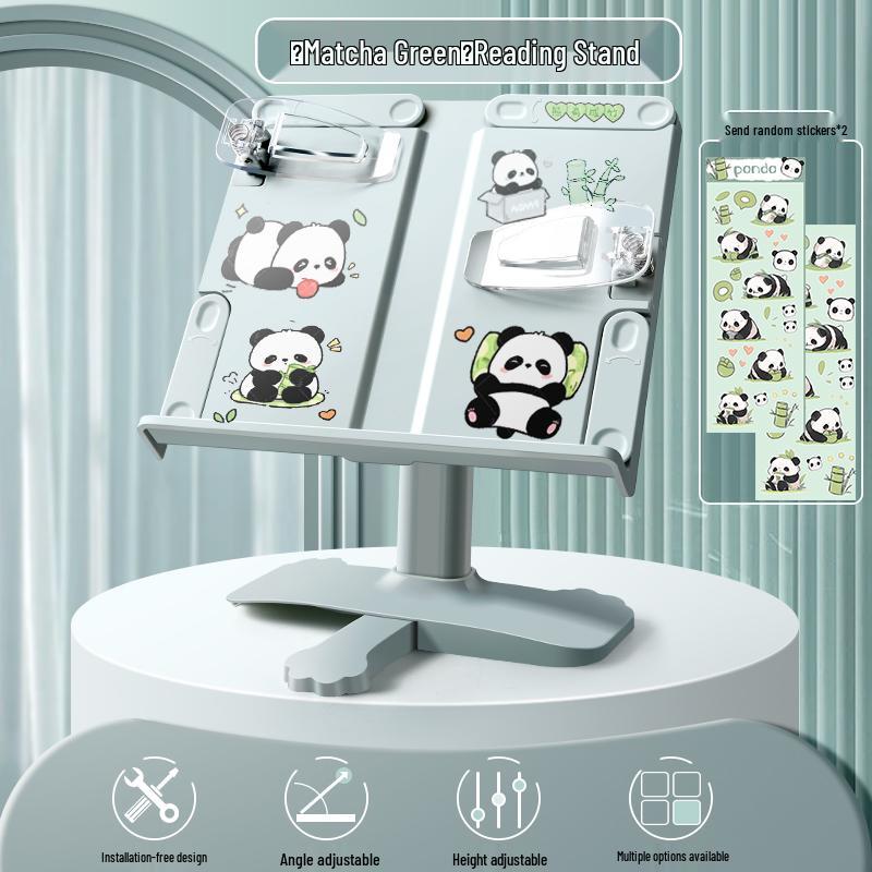 Adjustable Children's Book Stand: Multipurpose Reading Rack & Book Clip Holder.