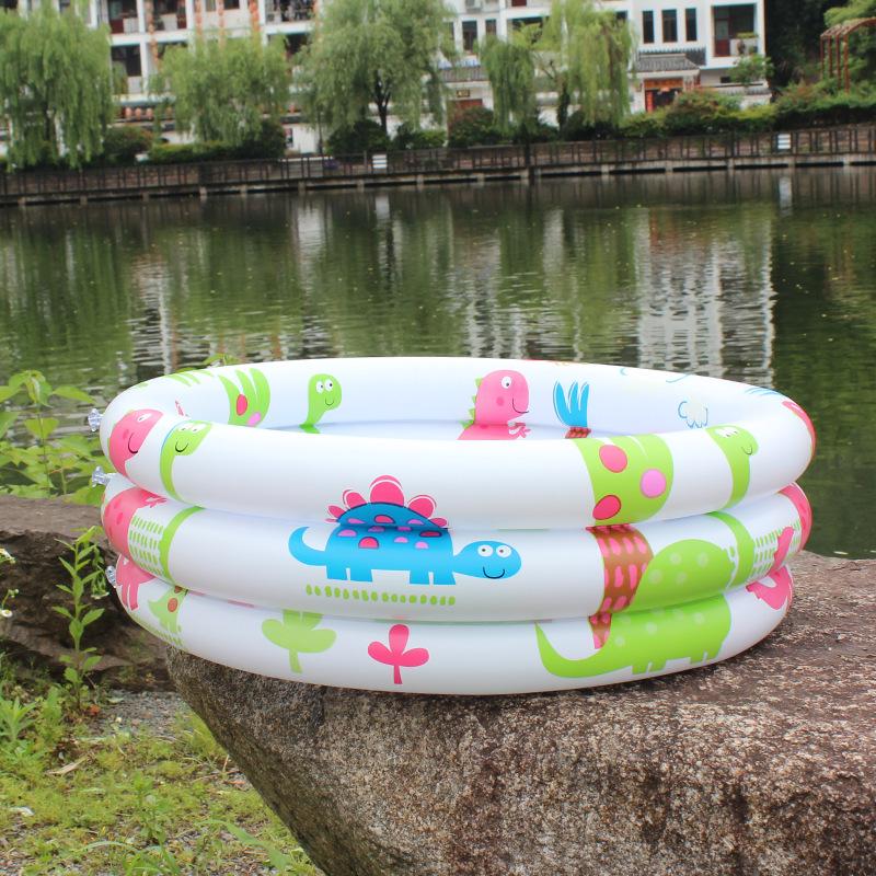 Dinosaur Printed Round Inflatable Swimming Pool Kids Inflatable Water Toy For Backyard Garden Water Park Summer Outdoor Play