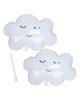 2Pcs Balloon White Aluminum Foil Smiley Cloud Air Balloons Party Decoration with Blowpipe