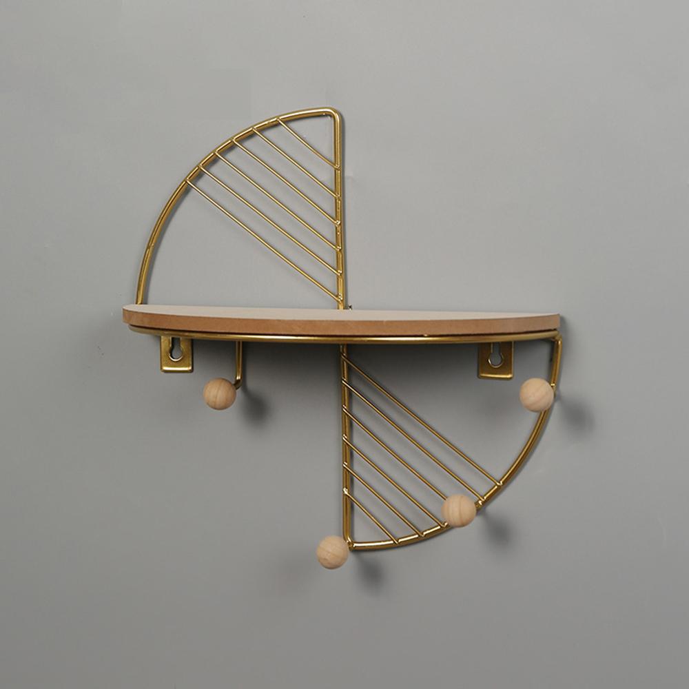 1PC Wall Metal Shelf Home Living Room Entrance Bedroom Wall Decoration Key Display Hooks Storage Rack for Organizing Accessories