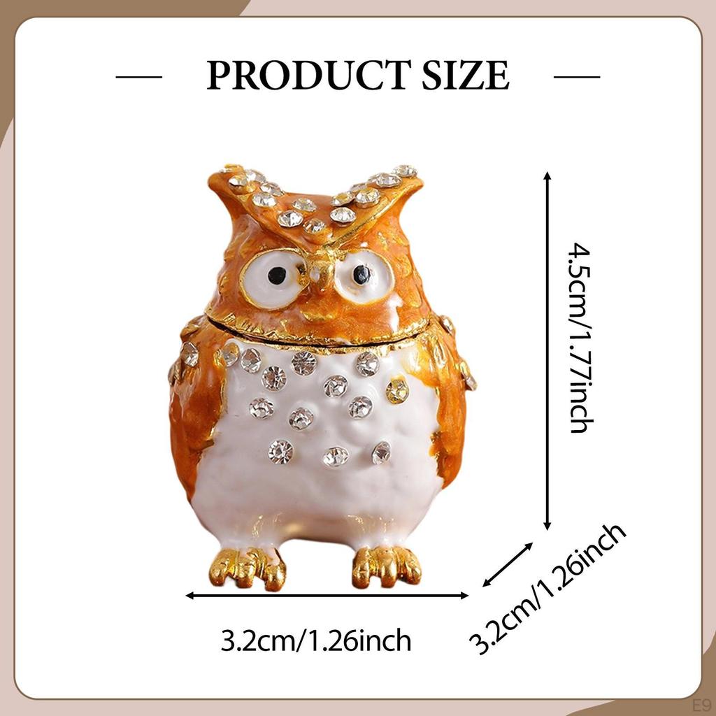 Jewelry Box Owl Trinket Holder Collectible Figurine Organizer for Bracelets Pendants