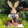 1/2/4PCS 35cm Straw Bunny Doll Vintage Style Bunny Doll Easter Home Decoration Wedding Window Shooting Props Gift for Friends