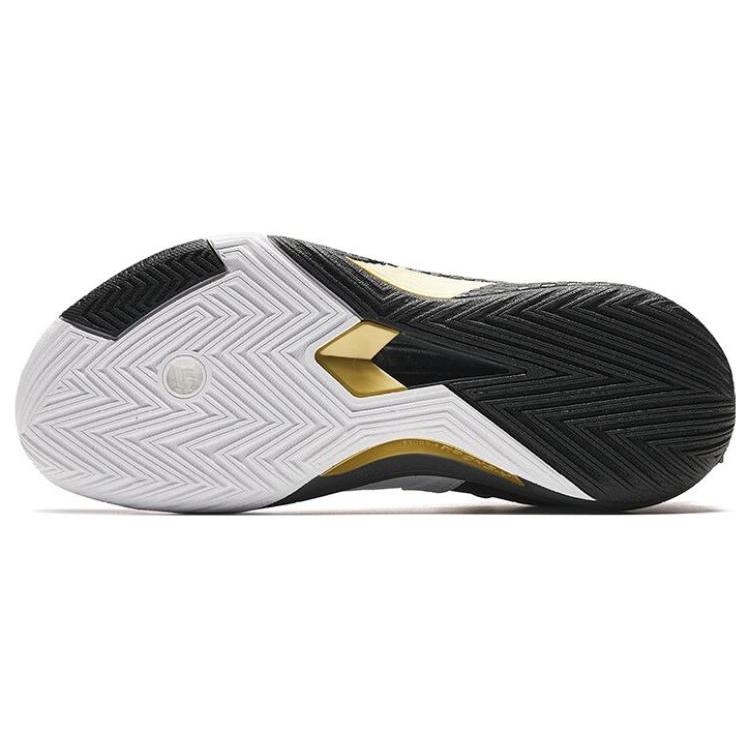 New Anta Quick Battle 5 Cushioning Wear-Resistant Mid-Top Basketball Shoes Men's Black Gold 112341113-7