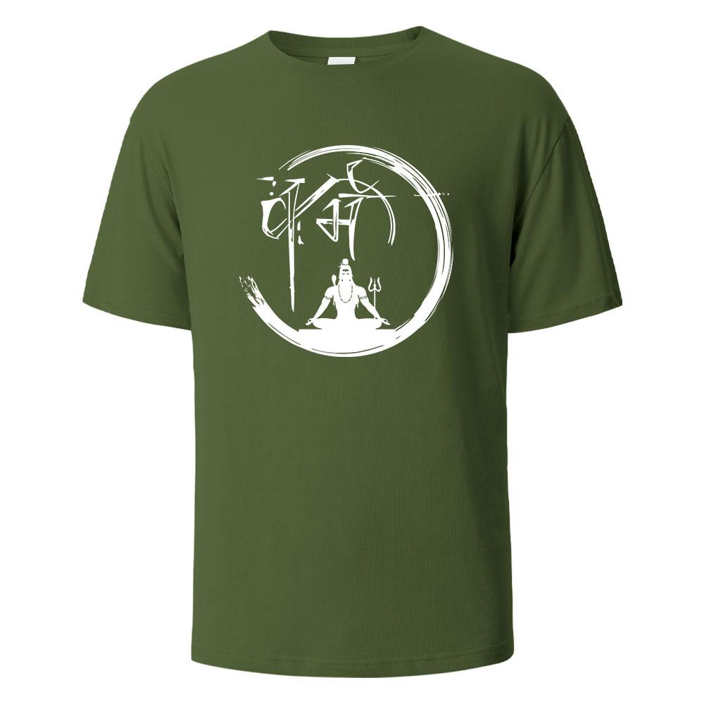 Men's Chinese Ink PaintingT-Shirt Streetwear 100% Cotton Tops For Men Women Summer Breathable ShortSleeved O-neck Basic Tees