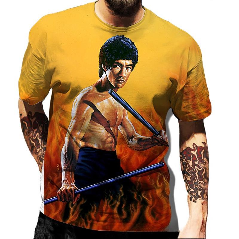 Modisches Herren-Rundhals-Kurzarm-3D-Casual-Farbprint-Casual-Kurzarm-Rundhals-T-Shirt