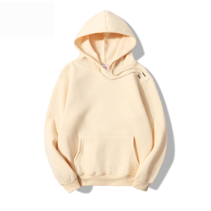 Unisex Casual Fleece Hoodie: 2021 Autumn/Winter Cotton, Plain Style Sweatshirt