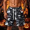 Herren Lässige Shorts im Halloween-Design mit lockerem Schnitt, elastischem Bund, Kordelzug und Taschen für Outdoor-Sport und den täglichen Gebrauch