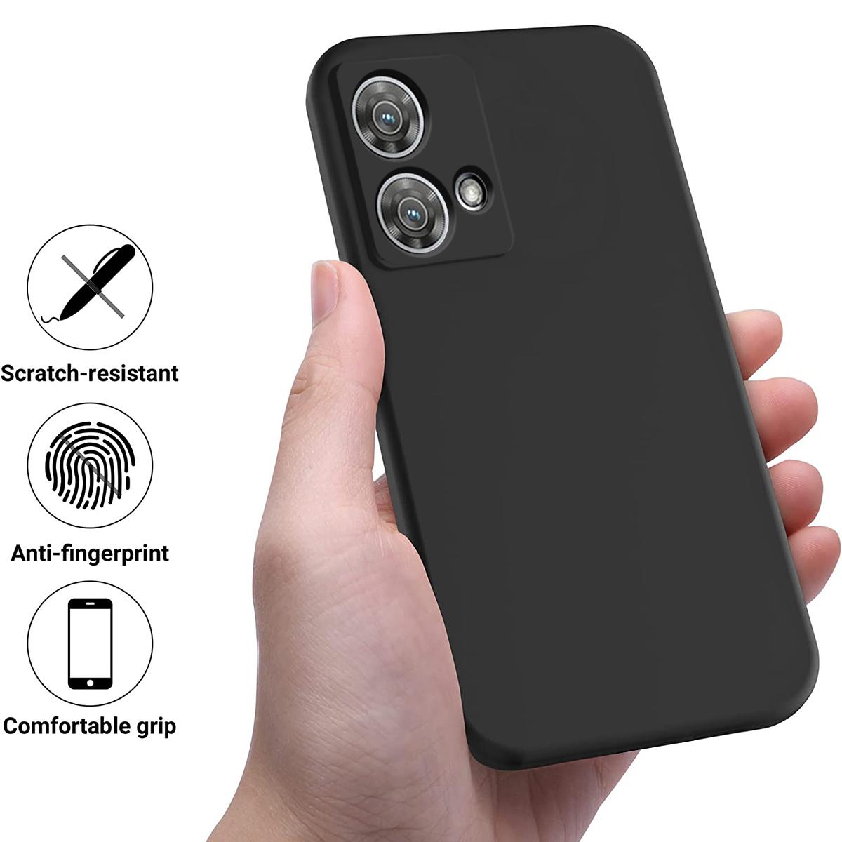 

For Motorola Edge 40 Neo 5G Case Soft Anti-Scratch Liquid Silicone Phone Cover Black
