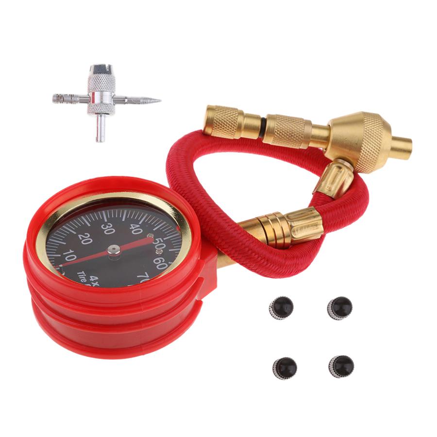 0-75PSI Tyre Deflator Rapid Tire Air Pressure Gauge Pointer Type Dial Valve Tool