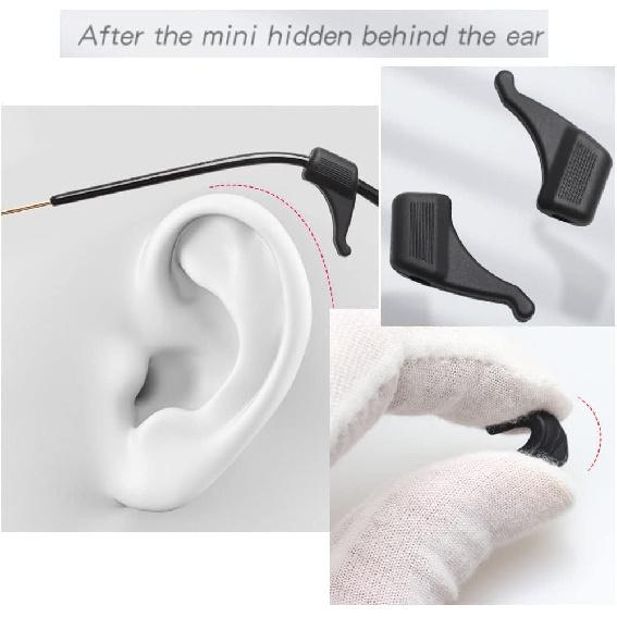 Maya Star 2 Pairs Lengthened TR Material Eyeglasses Replacement Temples + Eyeglass Ear Hooks, Anti-Slip Silicone Eyeglass End Tips Ear 119x6.3mm