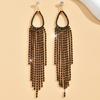 2pcs of women's Zircon rhinestone tassel earrings  luxurious fashion accessories for wedding parties