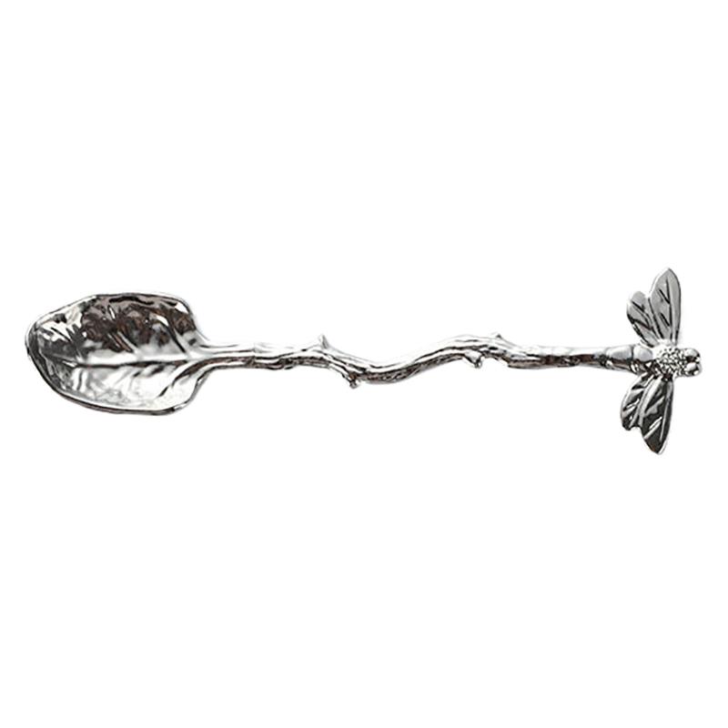 

New Retro Coffee Spoon Dragonfly Twig Decorative Stirring Spoon Alloy Leaf Spoon Forest Style Portable Dessert Spoon Tea Spoon A2