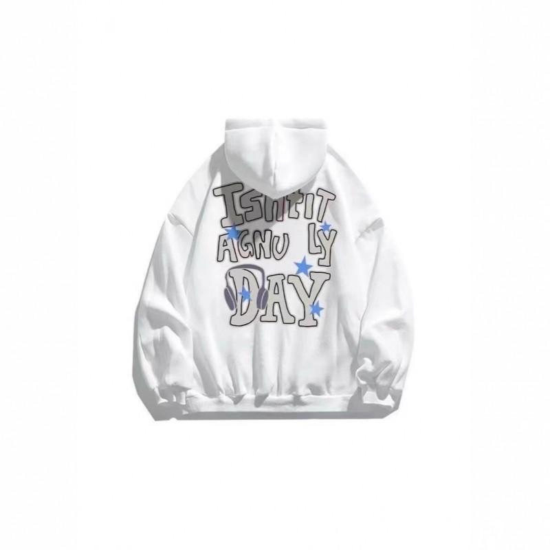 Oversized Anime Print Hooded Sweatshirt Unisex Streetwear Loose Fit Heavyweight Pullover Fall