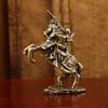 Retro Copper Medieval Knight Statue - Fine Craft Miniature Warrior Figurine Collector's Gift Home Office Decor
