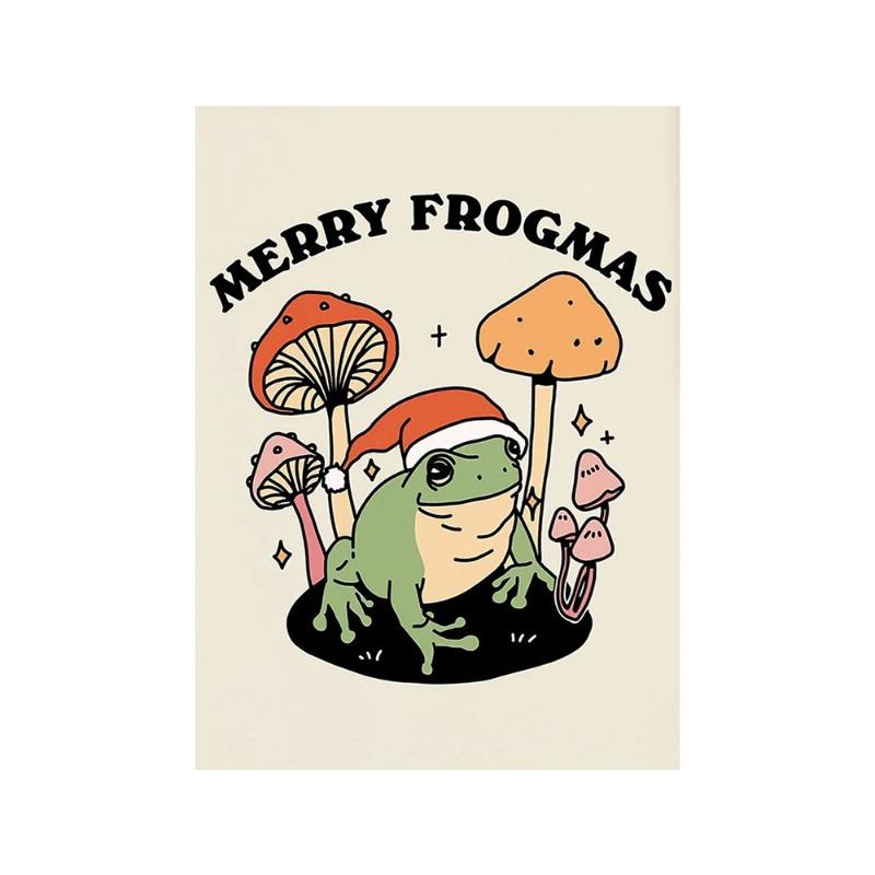 Retro 70s You Are Exactly Funny Mushroom Poster Groovy Hippie Ball Dancing Frogs Canvas Painting Wall Art Pictures Home Decor