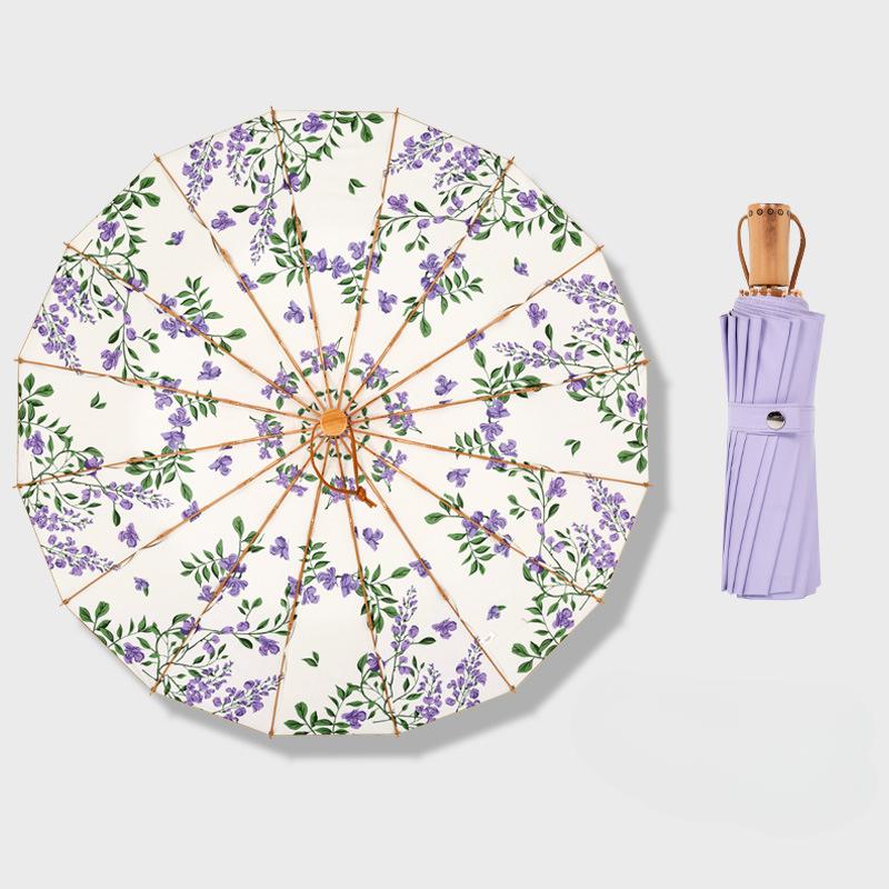 

Зонт от солнца, солнцезащитный крем, цветной клей, женский, для пожилых людей, 16 костей, защита от ультрафиолета, погода, дождь, ветрозащитный складной зонтик двойного назначения