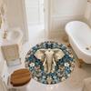 Vintage Elephant,Round Area Rug,Carpet Rug for Living Room Bedroom Sofa Playroom Decor,Non-slip Floor Mat