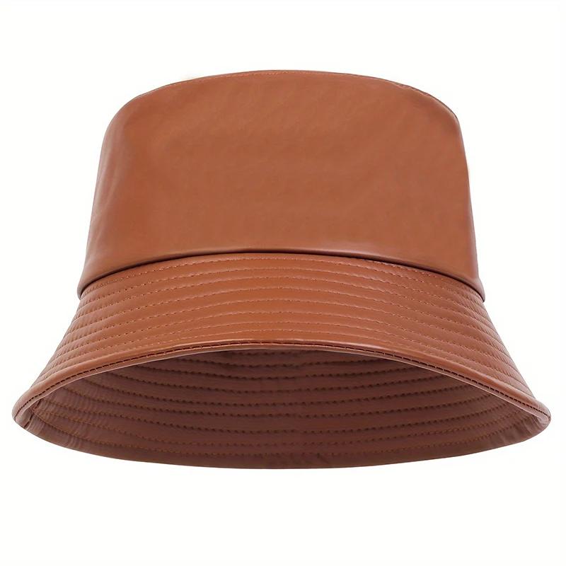 Wintermode Fischerhut Kunstleder Winddicht Warm Fischerhüte Herren Damen Wild Trendkappe Panama Fischerkappen Gorras